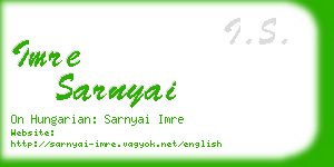 imre sarnyai business card